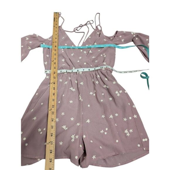 4Si3NNA mauve embroidered stars romper Small - Picture 6 of 8